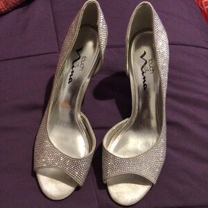 Silver Rhinestone Touch Of Nina Size 8